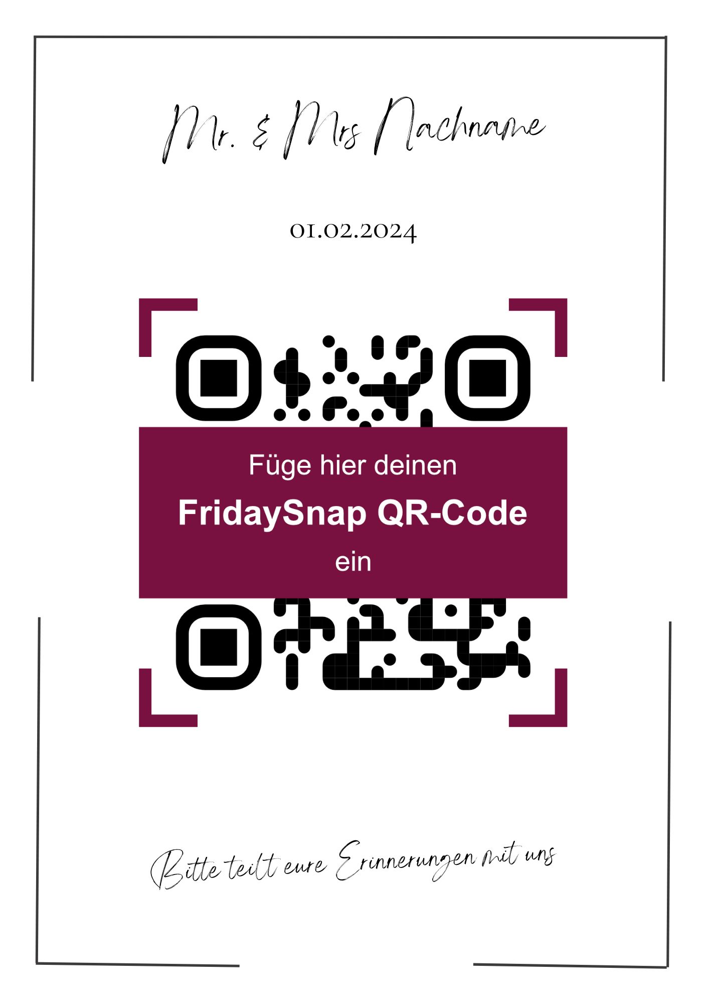 QR-Code Template 6 black and white